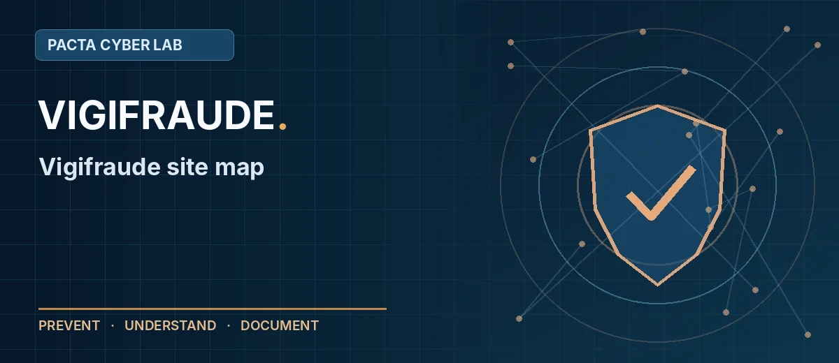 Vigifraude site map: topics, guidance and service information